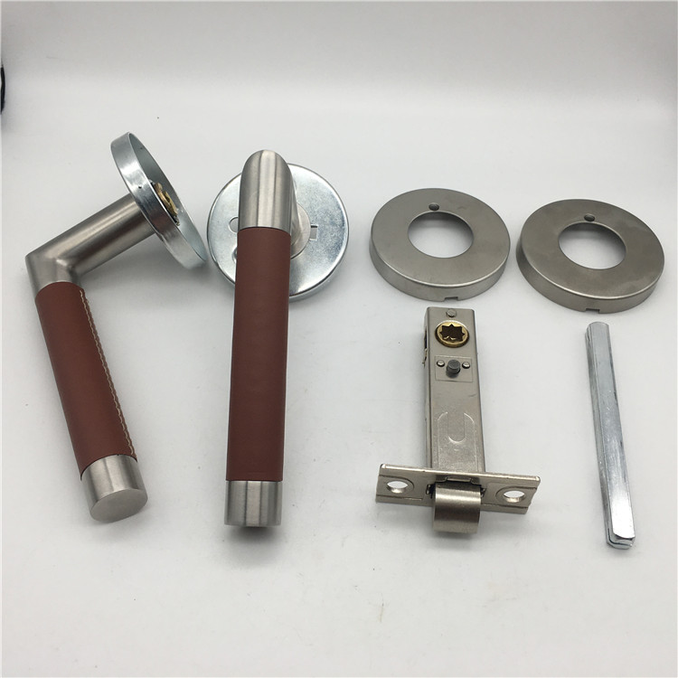 Stainless Steel Turnstyle Designs Tube Stitch Out Combination Leather Lever Door Handle Locks