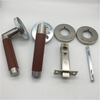 Stainless Steel Brown Leather And Stain Nickel Lever on Rose Door Handle Locks