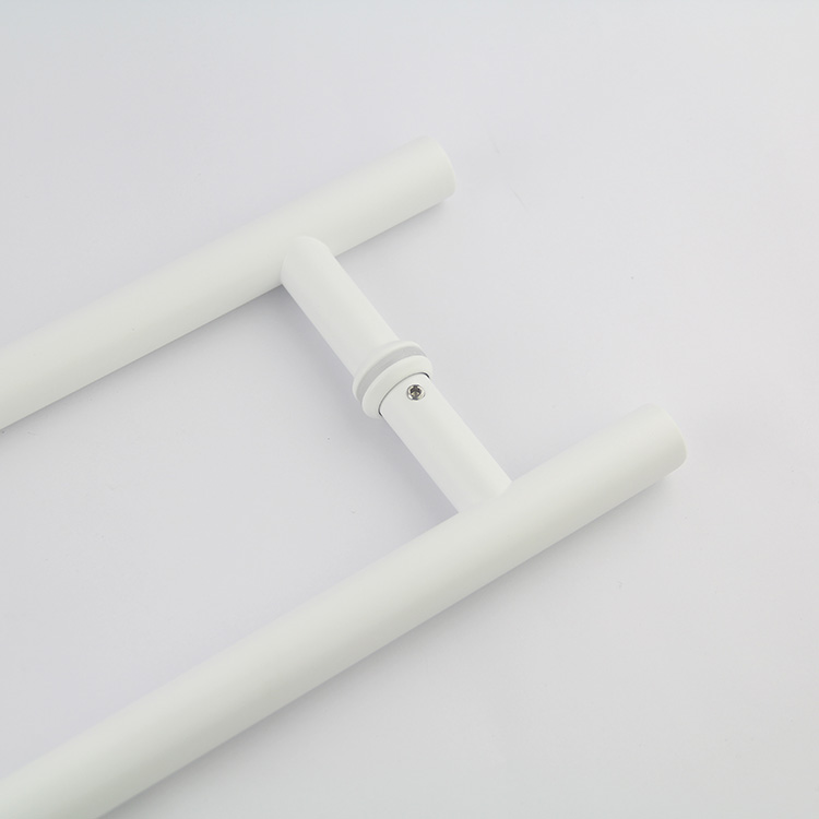 White Stainless Steel T-bar H Type Glass Door Pull Handles